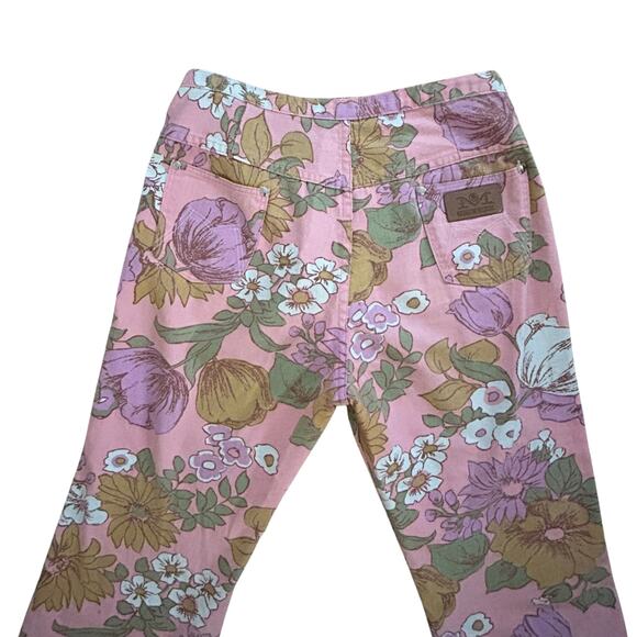 Vintage 70s Maverick Pink Floral Jeans – Very Rare, Made in USA, High Rise - Picture 5 of 8